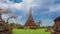 Ruins of Wat Mahathat temple in Ayutthaya historical park, Thailand