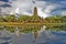 Ruins of Wat Phra Ram temple complex and its reflection