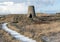 Ruins of a Windmill at Castlehill Heritage Center, Casletown, Caithness, Scotland, UK. 