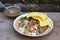Rujak Cingur, Indonesian Traditional Salad with Peanut Shrimp Paste Petis