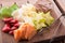 Rujak: Indonesian Fruit Salad (starfruit, water apple, cucumber, mango, pineapple, raw sweet potato, bengkoang / jicama) with swee