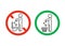 Rule take out trash in basket but not in toilet pan, prohibition warning sign. Do not throw garbage in toilet. Can throw
