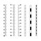 Ruler Inch Vector. Set vertical scale for an analog meter, vector template scales in units of millimeter, centimeter mm