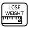 Ruler and lose weight inscription line icon. Measuring tape vector illustration isolated on white. Measure outline style