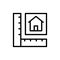 Ruler paper drawing house icon. Simple line, outline vector elements of architecture icons for ui and ux, website or mobile