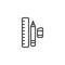 Ruler pencil and eraser line icon