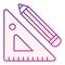 Ruler and pencil flat icon. Draft tools violet icons in trendy flat style. Drawind tools gradient style design, designed