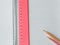 Ruler and pencils on copybook