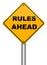 Rules ahead road sign illustration design over a white background