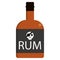 Rum bottle alcoholic beverage flat icon