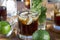 Rum with ice, Cuba Libra, alcohol, ice, glass, drink, rum,