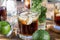 Rum with ice, Cuba Libra, alcohol, ice, glass, drink, rum,