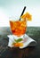 Rum and orange aperol spritz