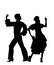 Rumba dancers silhouettes