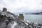 Rumeli Fortress, an old castle with a snow-covered view in winter, Istanbul, TÃ¼rkiye. Rumeli Castle with Fatih Sultan Mehmet