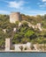 Rumelihisari, or Bogazkesen Castle, at the hills of the European side of Bosphorus Strait, Istanbul, Turkey