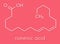 Rumenic acid bovinic acid, conjugated linoleic acid, CLA fatty acid molecule. Skeletal formula.