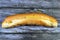 Rumi Cheese sandwich in a long bun, Slices of Egyptian Rumi cheese, also called gebna romiya or gebna turkiya, Roumi, Romi also