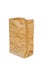 Rumpled brown paper bag opened, Isolated on a White Background.