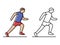 run. athlete runs the distance. vector icons in flat style