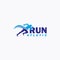 Run Athletic or fast running logo design concept, sport logo template