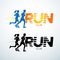 Run club logo template. Sport logotype template, sports club, running club and fitness logo design template. Man and woman