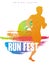 Run fest original gesign, colorful poster template for sport event, marathon, championship, can be used for card, banner