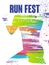 Run fest poster original gesign, colorful poster template for sport event, marathon, championship, can be used for card