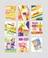 Run fest posters set, running marathon, sport and competition colorful design element for card, banner, print, badge