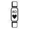 Run fitness band icon simple vector. Gym counter