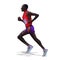 Run, geometric marathon runner in red shirt