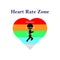 Run and heart rate zone infograph on white background. Healthcare and medicine concept