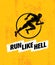 Run Like Hell Creative Sport Motivation Concept. Dynamic Running Man Vector Illustration On Grunge Background