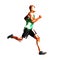 Run, low poly vector isolated illustration. Running man