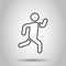 Run people icon in flat style. Jump vector illustration on white isolated background. Fitness business concept