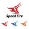 Run Running Speed Fire Shoe Footwear Logo