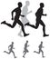 Run, Running sportsman silhouettes