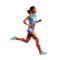 Run, running woman, geometrical vector