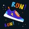 Run sneakers colorful design