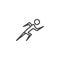 Run sprint sport line icon