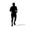 Run, young running boy vector silhouette