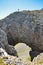 Rund Loch. Hike from the fisetenpass to the gemsfairenstock. round hole. hole in the rock formation. wanderlust. Glarus