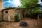 Rundown courtyard with fountain in Lebanon