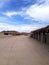 Rundown huts in the desert of Egypt