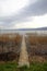 A rundown lakeside pier