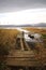 A rundown lakeside pier