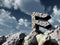 Rune rock under cloudy blue sky