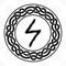 Rune Sowilo Sowulo in a circle - an ancient Scandinavian symbol or sign, amulet. Viking writing. Hand drawn outline vector