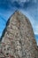 Rune stone and a dramatic sky