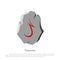 Rune stone on a white background in cartoon style. The object to the game interface